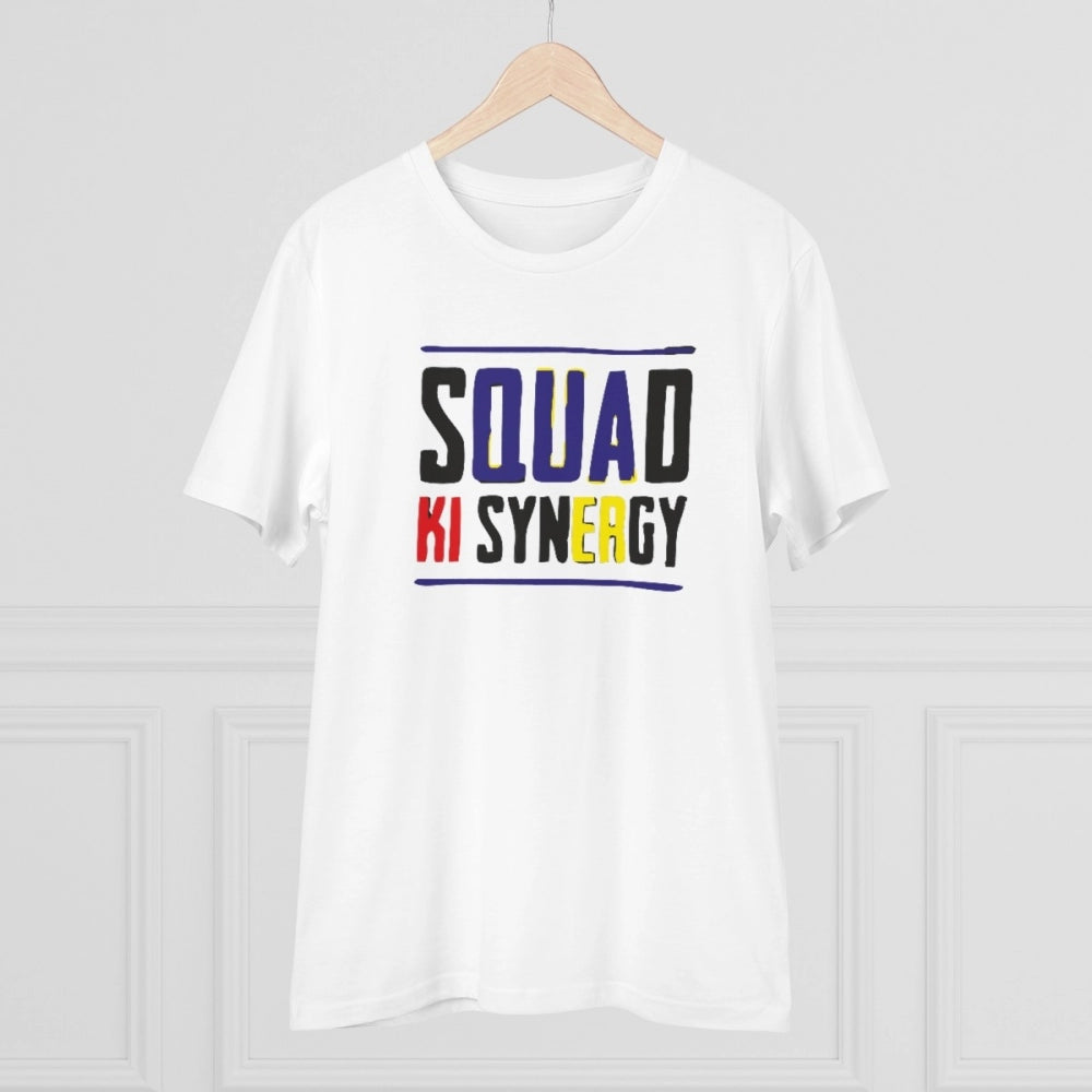 Men'S Pc Cotton Squed Ki Syneagy Printed T Shirt (Color: White