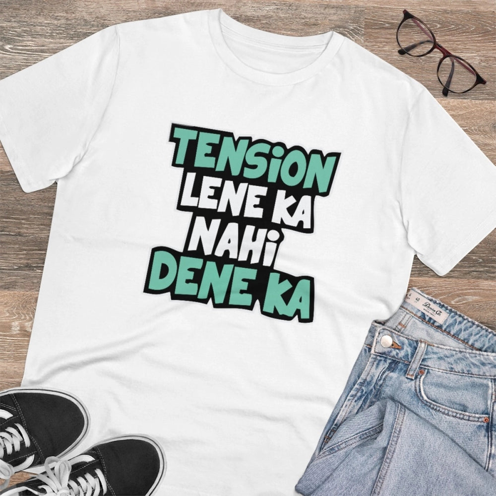 Men'S Pc Cotton Tention Lene Ka Nahi Dene Ka Printed T Shirt (