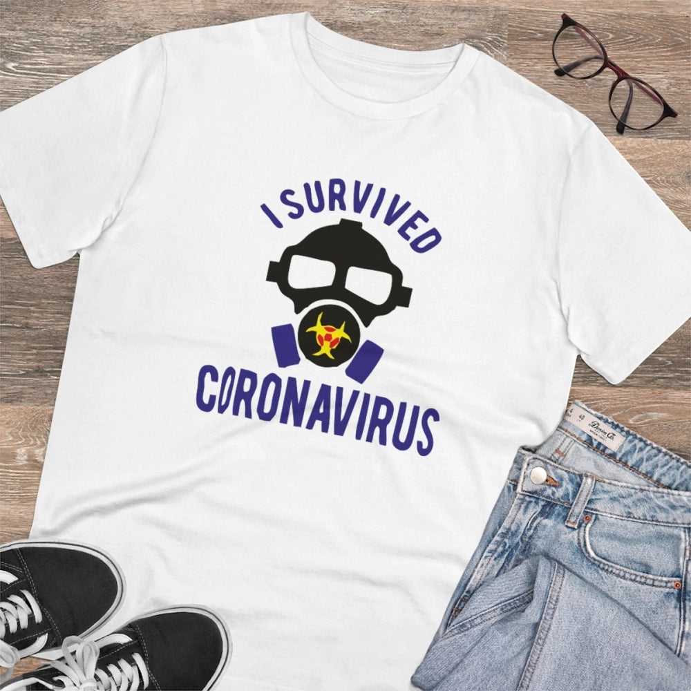 Men'S Pc Cotton I Survived Coronavirus Printed T Shirt (Color