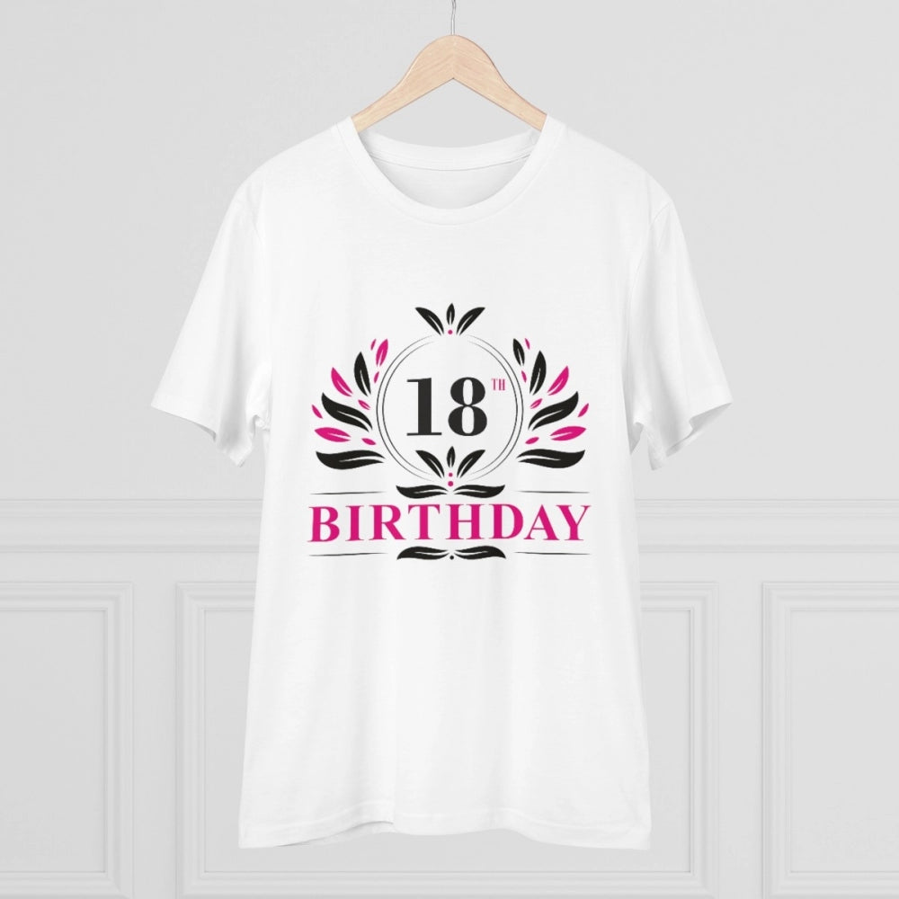 Men'S Pc Cotton 18Th Birthday Printed T Shirt (Color: White, T