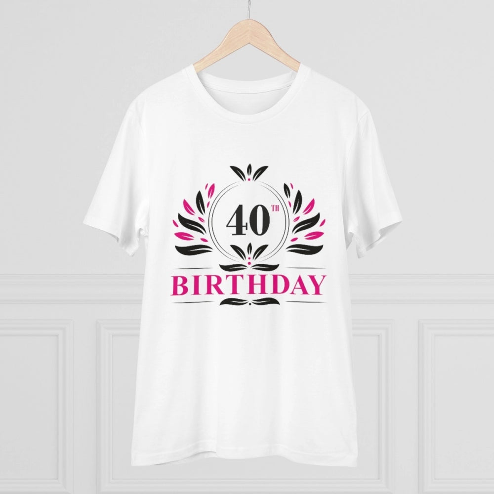 Men'S Pc Cotton 40Th Birthday Printed T Shirt (Color: White, T