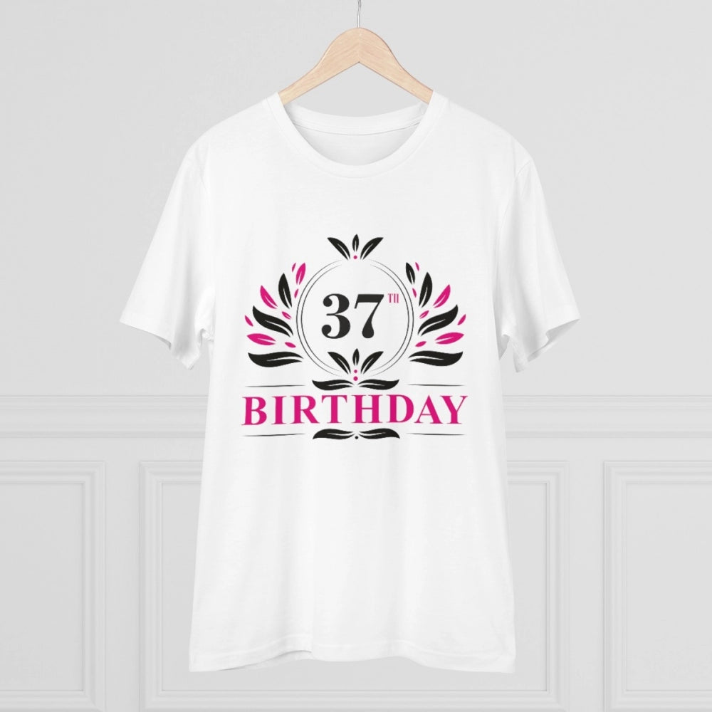 Men'S Pc Cotton 37Th Birthday Printed T Shirt (Color: White, T