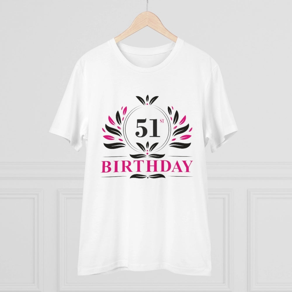 Men'S Pc Cotton 51St Birthday Printed T Shirt (Color: White, T