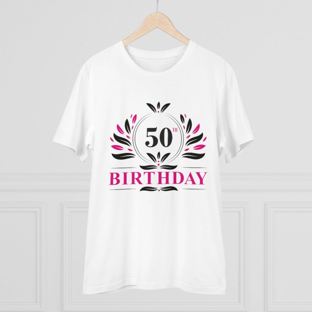 Men'S Pc Cotton 50Th Birthday Printed T Shirt (Color: White, T