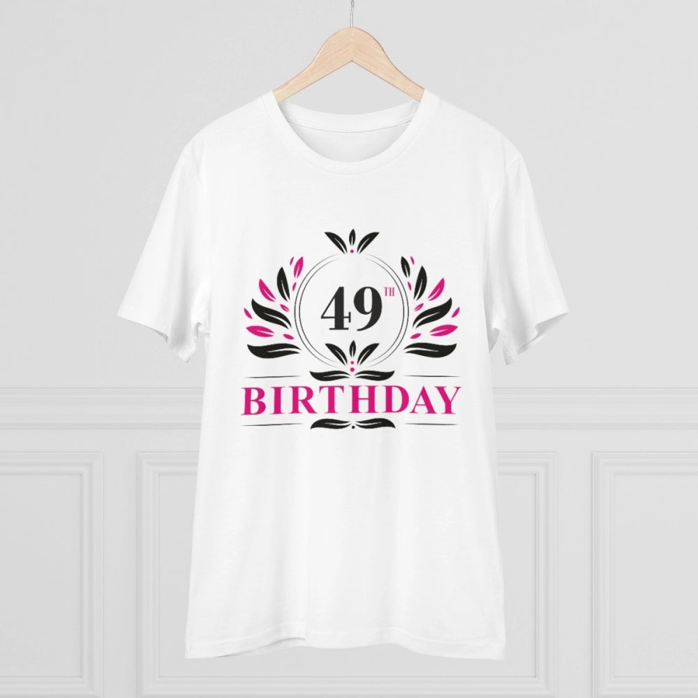 Men'S Pc Cotton 49Th Birthday Printed T Shirt (Color: White, T