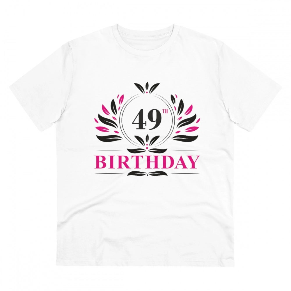 Men'S Pc Cotton 49Th Birthday Printed T Shirt (Color: White, T