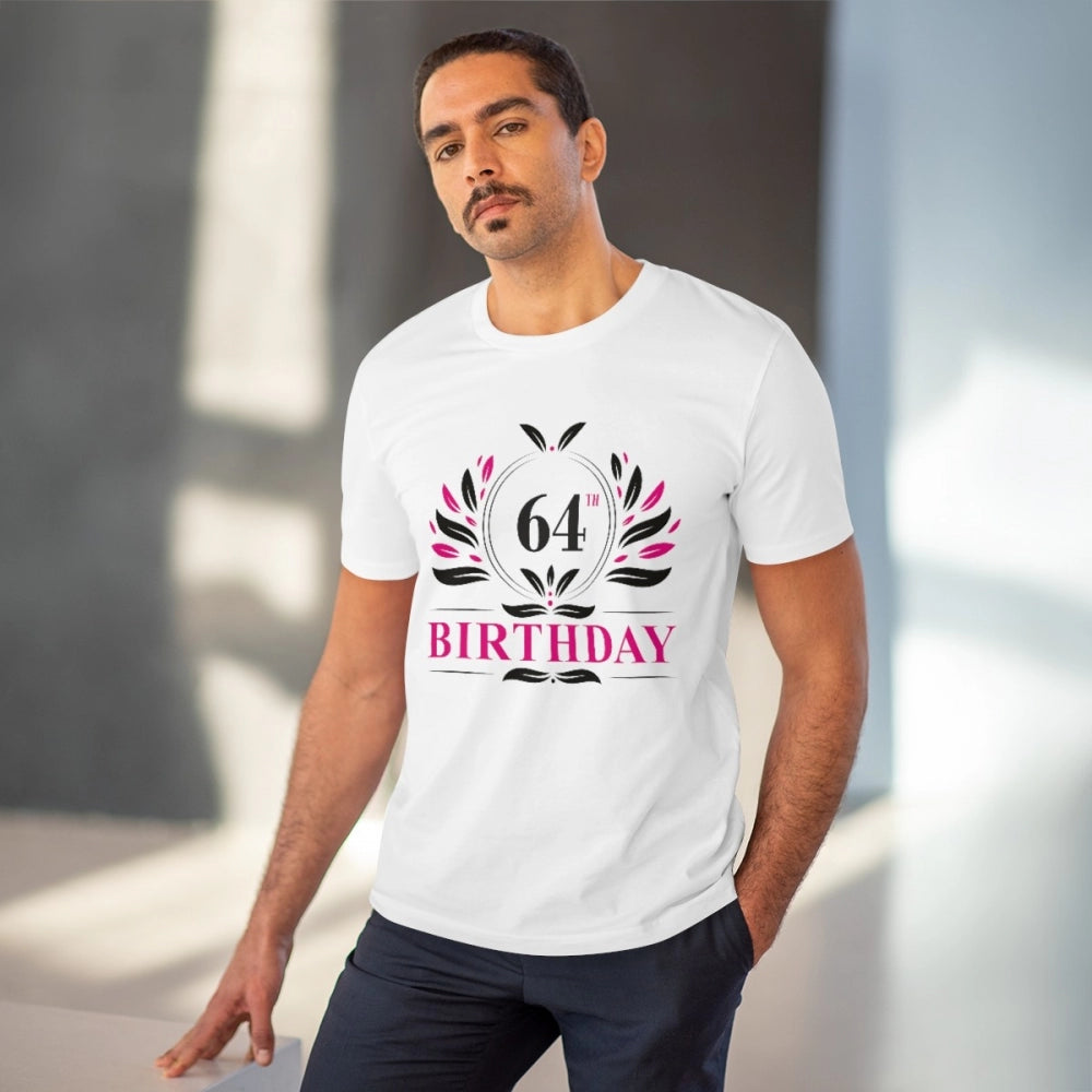 Men'S Pc Cotton 64Th Birthday Printed T Shirt (Color: White, T