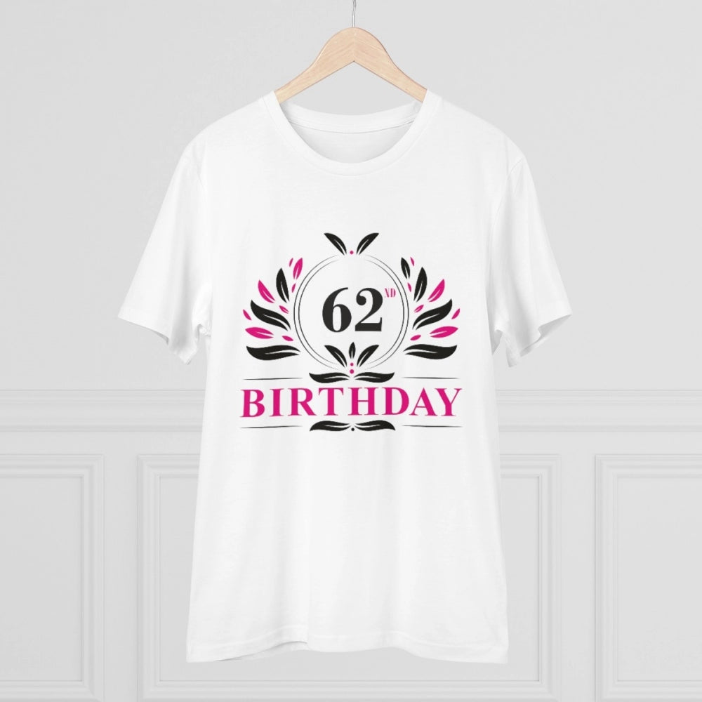 Men'S Pc Cotton 62Nd Birthday Printed T Shirt (Color: White, T