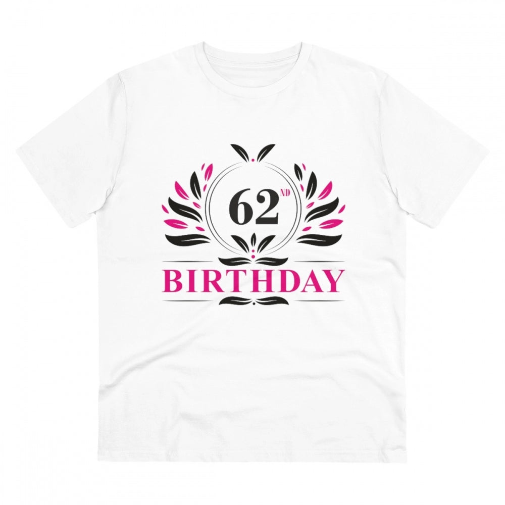 Men'S Pc Cotton 62Nd Birthday Printed T Shirt (Color: White, T