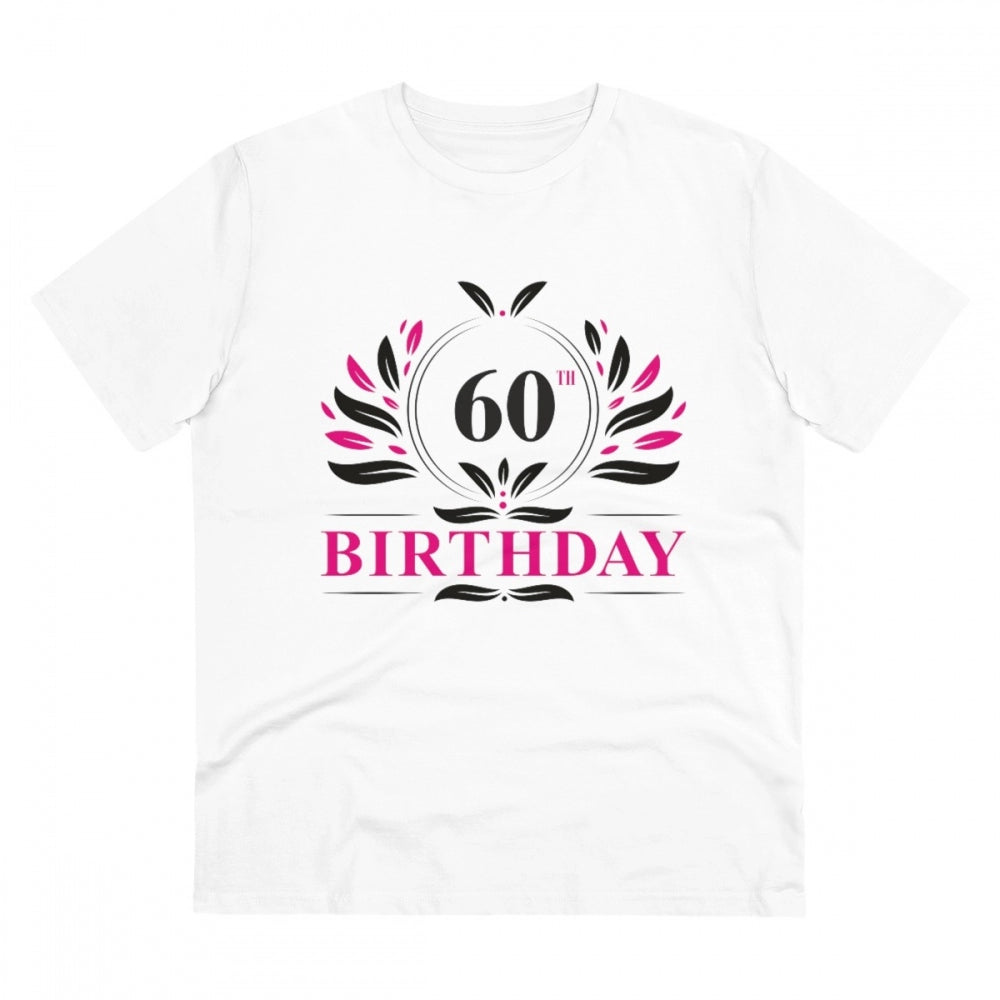 Men'S Pc Cotton 60Th Birthday Printed T Shirt (Color: White, T