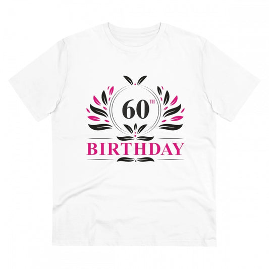 Men'S Pc Cotton 60Th Birthday Printed T Shirt (Color: White, T