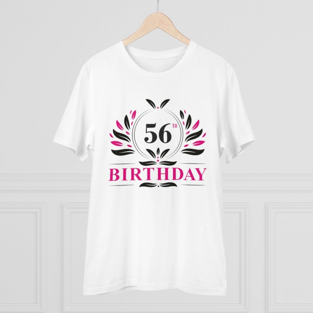 Men'S Pc Cotton 56Th Birthday Printed T Shirt (Color: White, T