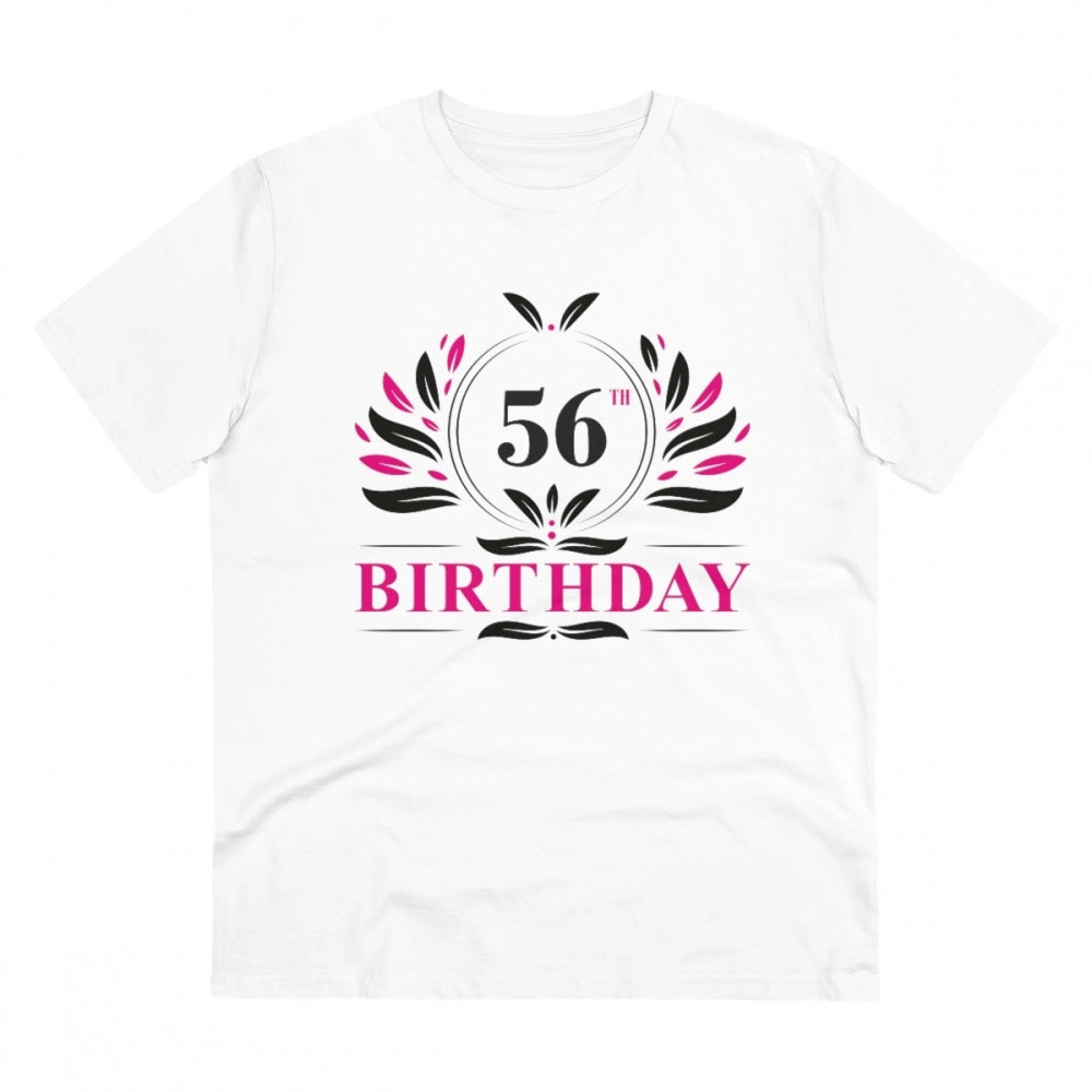 Men'S Pc Cotton 56Th Birthday Printed T Shirt (Color: White, T