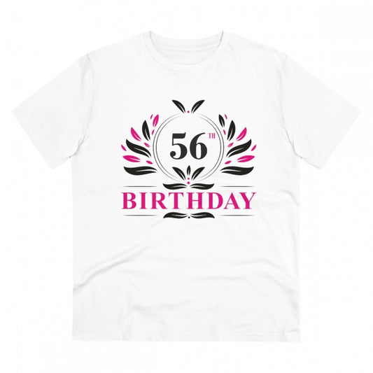 Men'S Pc Cotton 56Th Birthday Printed T Shirt (Color: White, T