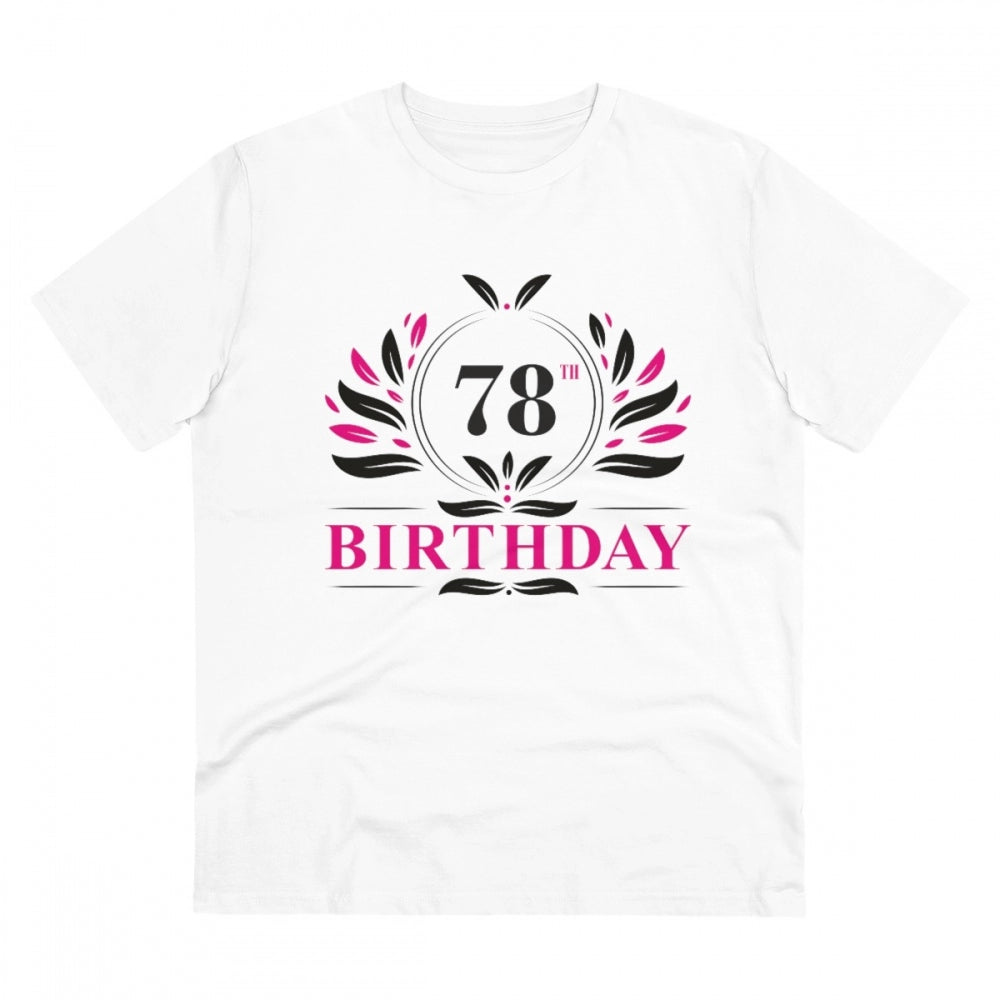 Men'S Pc Cotton 78Th Birthday Printed T Shirt (Color: White, T