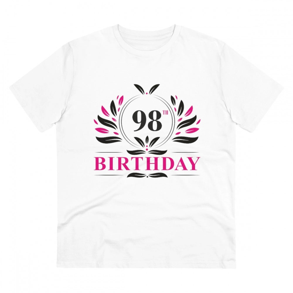 Men'S Pc Cotton 98Th Birthday Printed T Shirt (Color: White, T