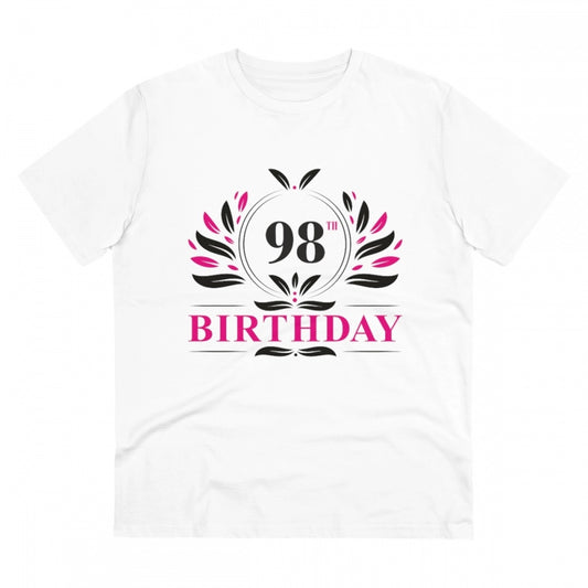 Men'S Pc Cotton 98Th Birthday Printed T Shirt (Color: White, T
