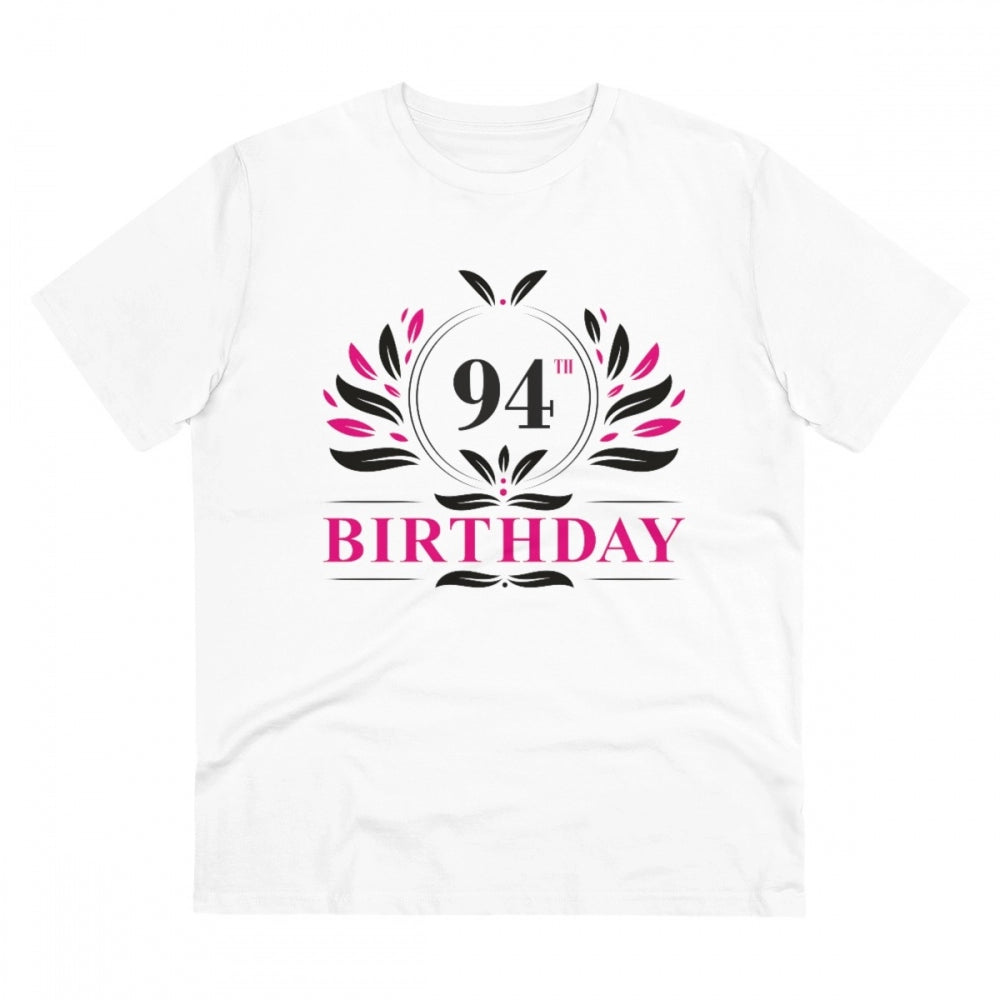 Men'S Pc Cotton 94Th Birthday Printed T Shirt (Color: White, T