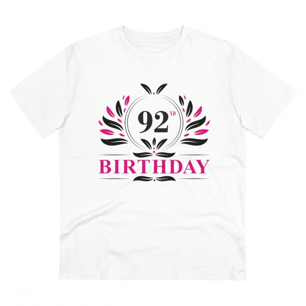 Men'S Pc Cotton 92Nd Birthday Printed T Shirt (Color: White, T