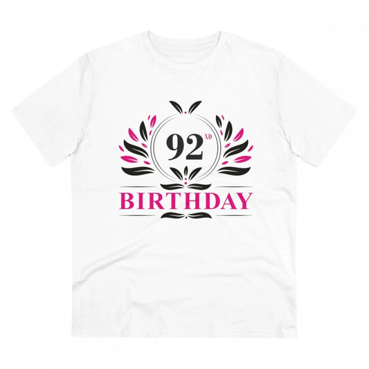 Men'S Pc Cotton 92Nd Birthday Printed T Shirt (Color: White, T