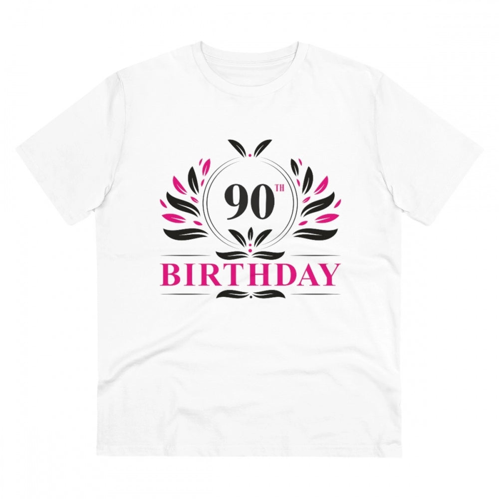 Men'S Pc Cotton 90Th Birthday Printed T Shirt (Color: White, T
