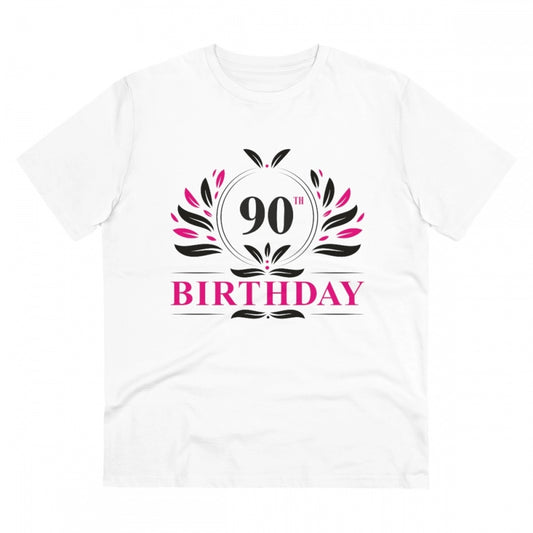 Men'S Pc Cotton 90Th Birthday Printed T Shirt (Color: White, T