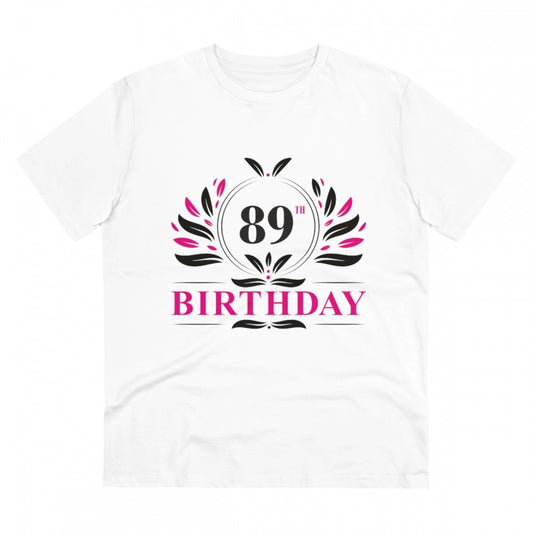 Men'S Pc Cotton 89Th Birthday Printed T Shirt (Color: White, T
