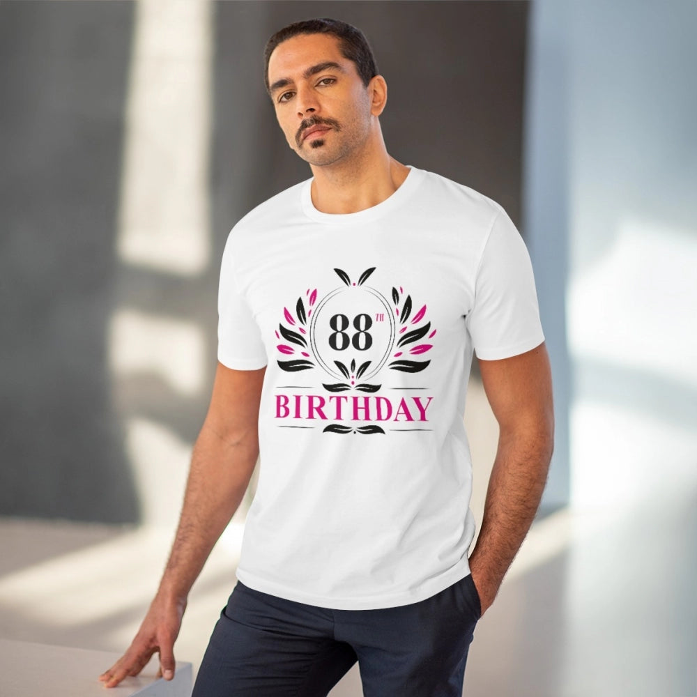 Men'S Pc Cotton 88Th Birthday Printed T Shirt (Color: White, T