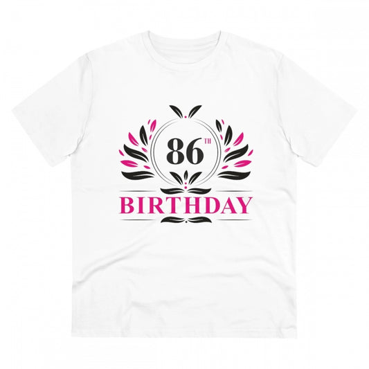 Men'S Pc Cotton 86Th Birthday Printed T Shirt (Color: White, T