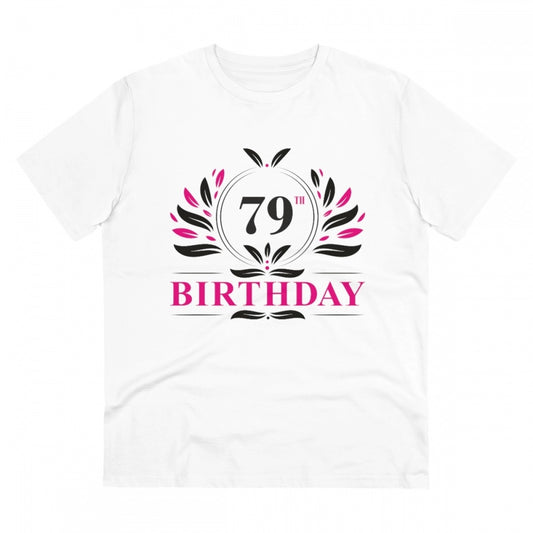 Men'S Pc Cotton 79Th Birthday Printed T Shirt (Color: White, T