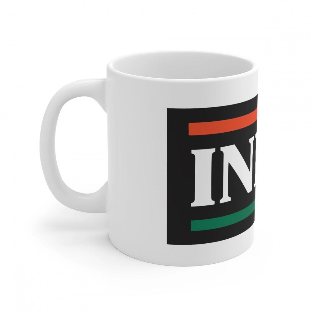 Ceramic India Printed Coffee Mug (Color: White, Capacity:330Ml
