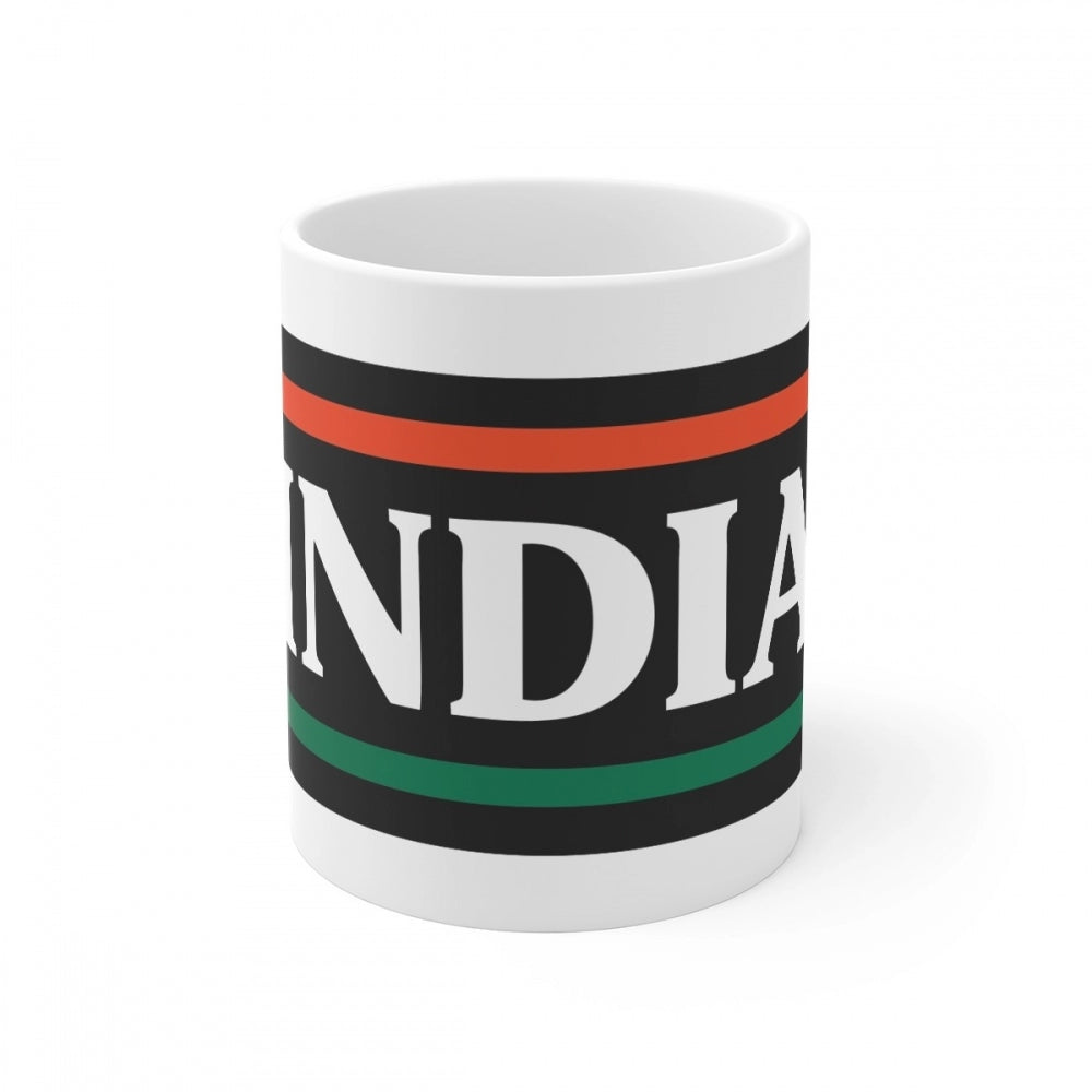 Ceramic India Printed Coffee Mug (Color: White, Capacity:330Ml