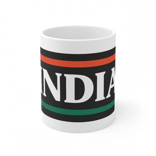 Ceramic India Printed Coffee Mug (Color: White, Capacity:330Ml