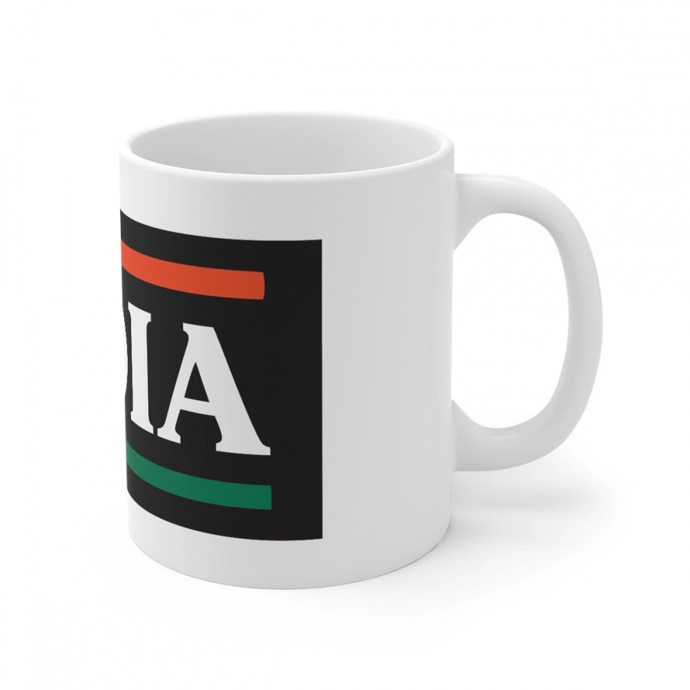 Ceramic India Printed Coffee Mug (Color: White, Capacity:330Ml