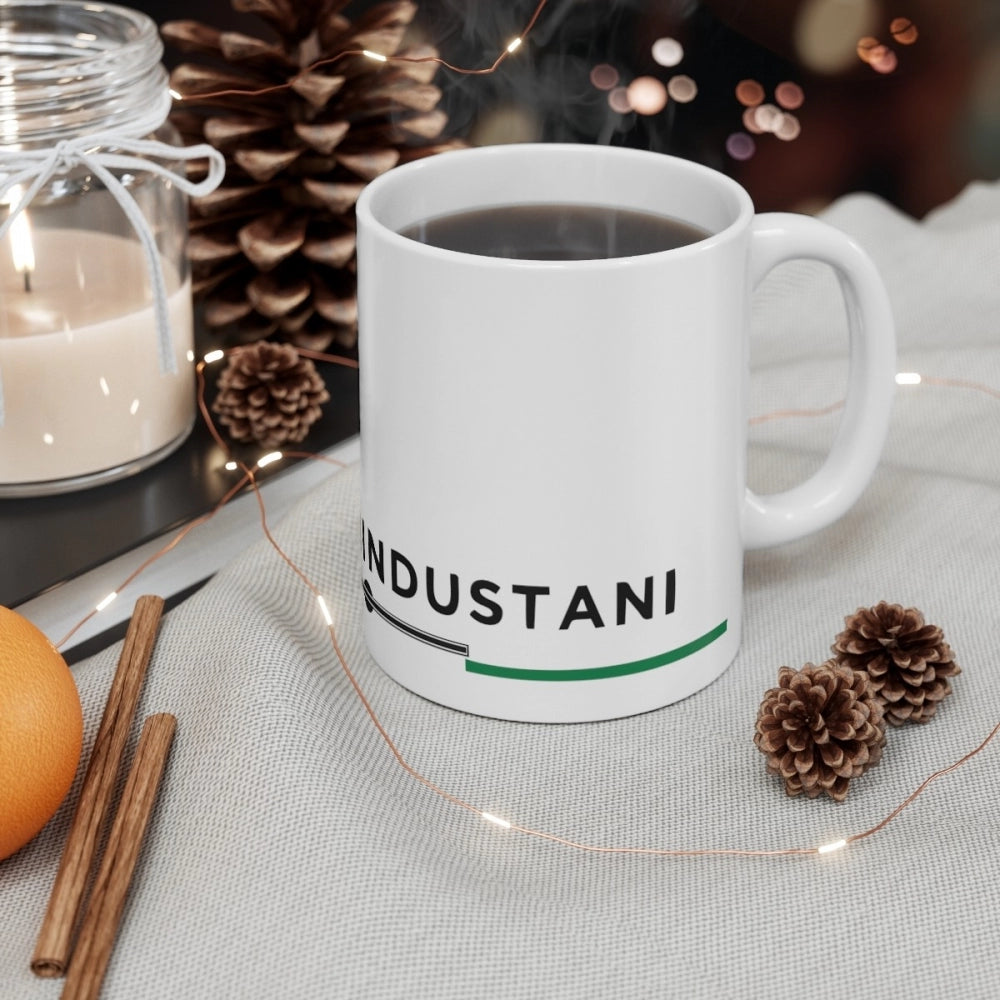 Ceramic Dil Se Hindustani Printed Coffee Mug (Color: White, Ca