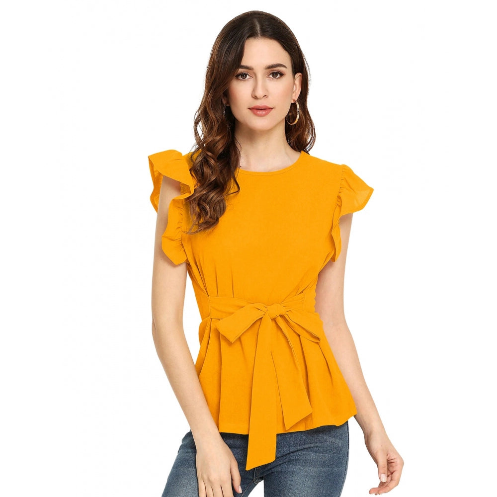 Women'S Western Wear Hosiery T Shirts (Yellow)