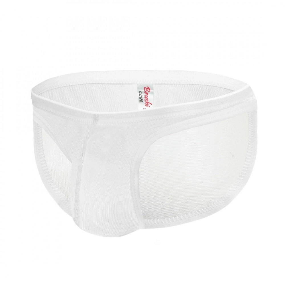 Men'S Mesh Power Net Men Transparent Briefs Underwear (White)
