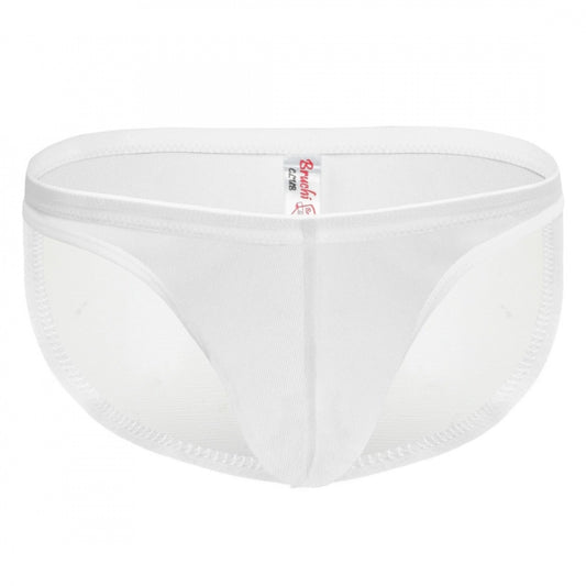 Men'S Mesh Power Net Men Transparent Briefs Underwear (White)