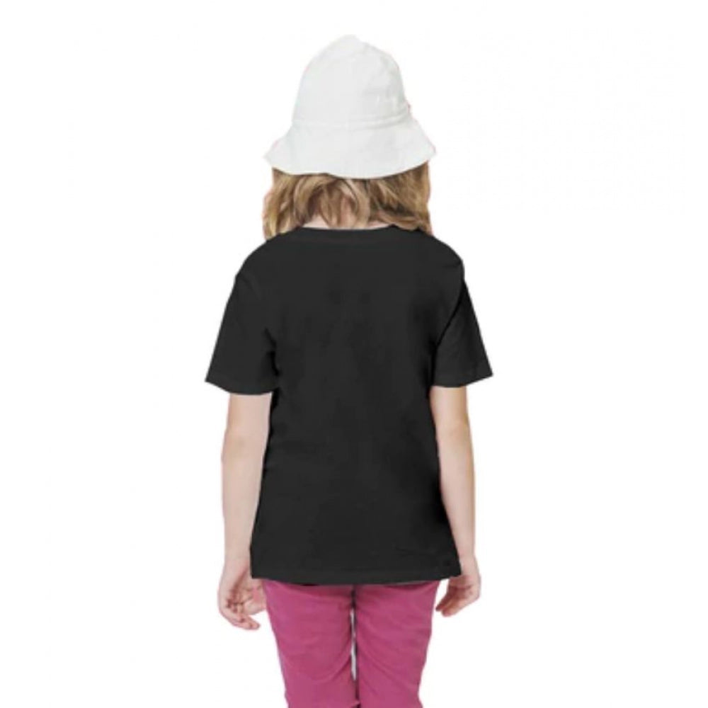 Girls Cotton Rowdy Baby Half Sleeve Tshirt (Black)