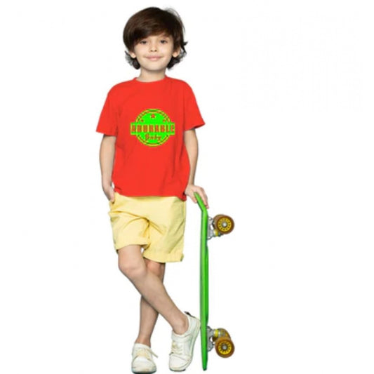 Boys Cotton Adorable Baby Half Sleeve Tshirt (Red)