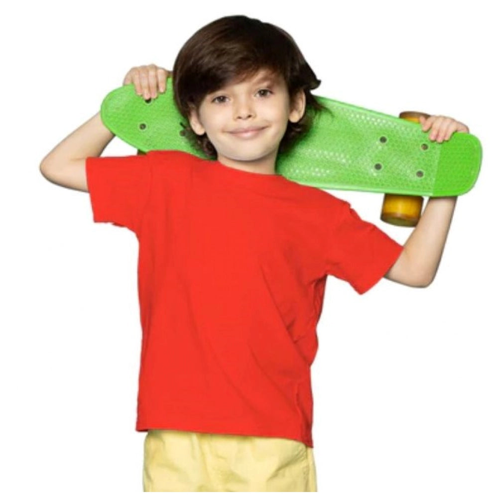 Boys Cotton Plain Half Sleeve Tshirt (Red)