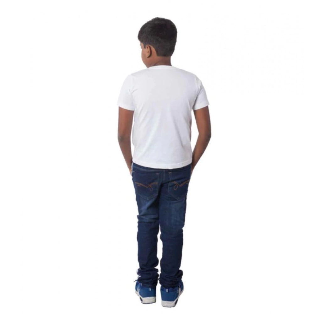 Boys Cotton Will Be Cool Half Sleeve Tshirt (White)