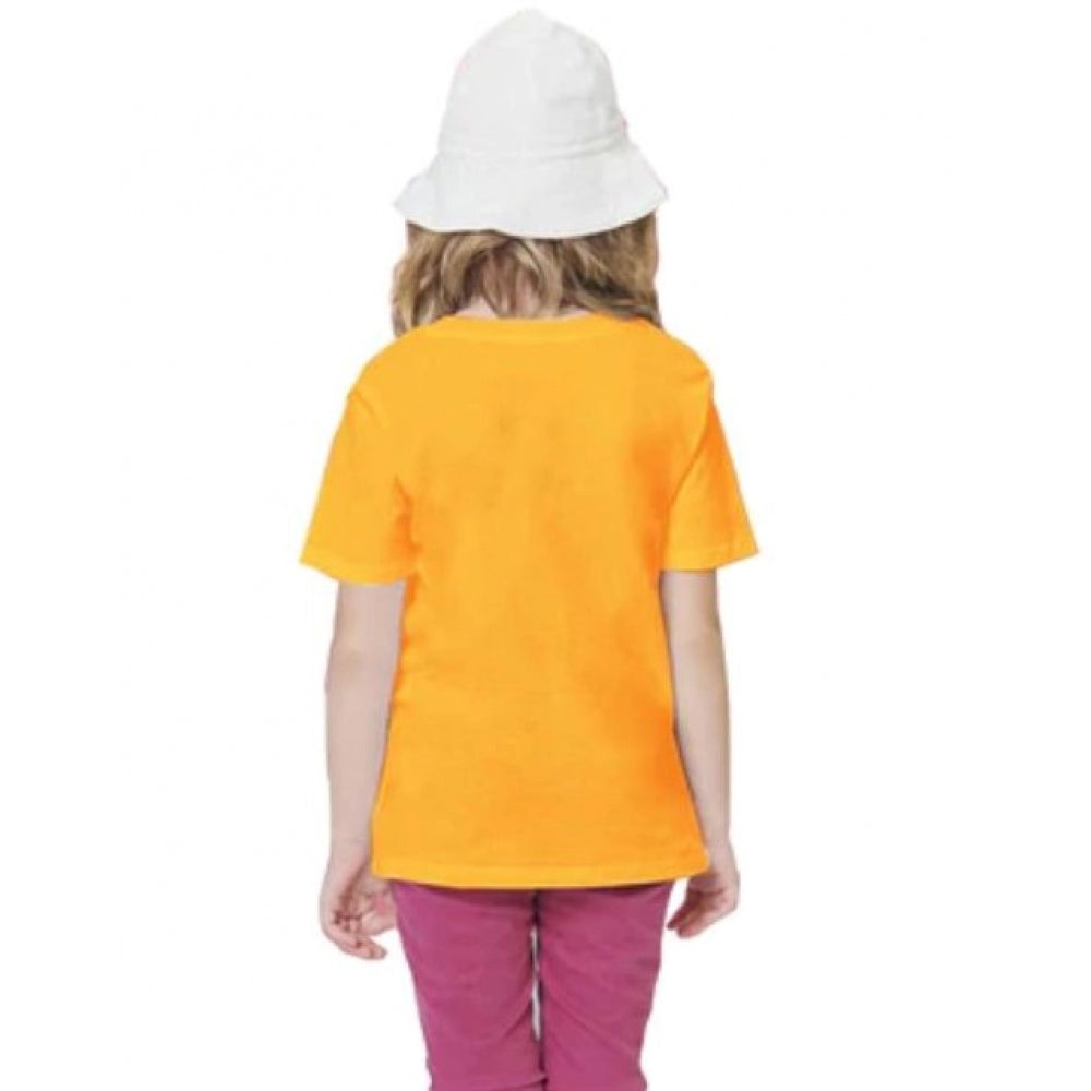 Girls Cotton Akashi Half Sleeve Tshirt (Yellow)