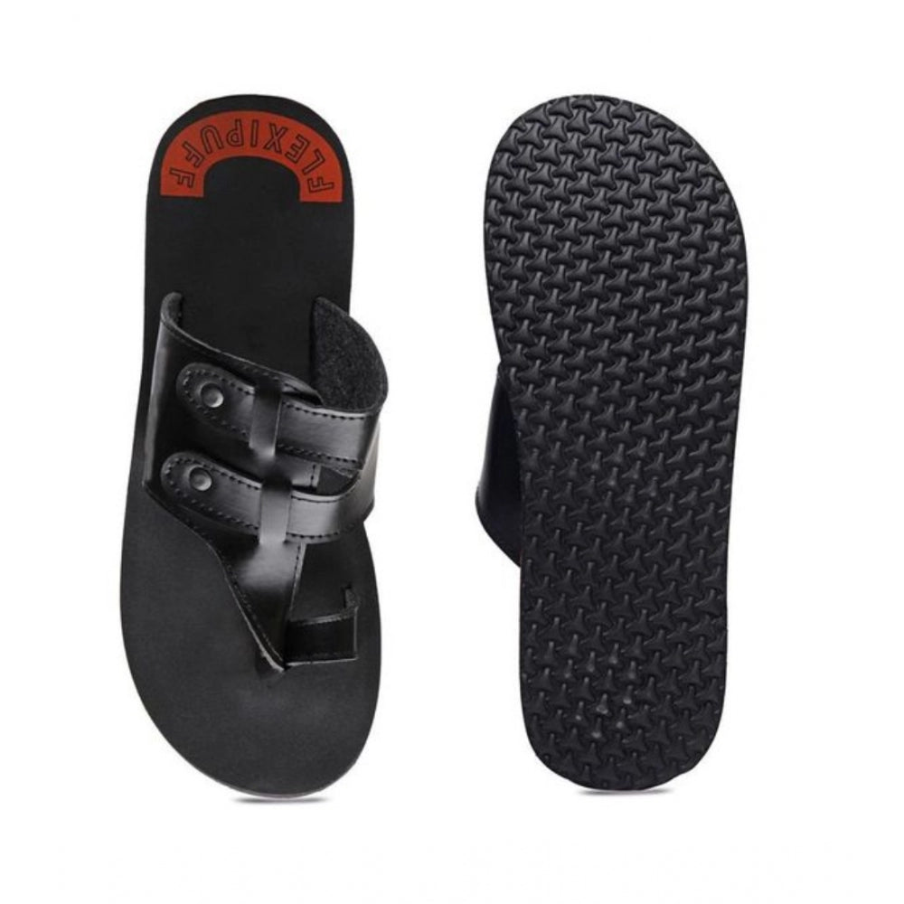 Unisex Rubber Lightweight Slippers For Effortless Style (Black