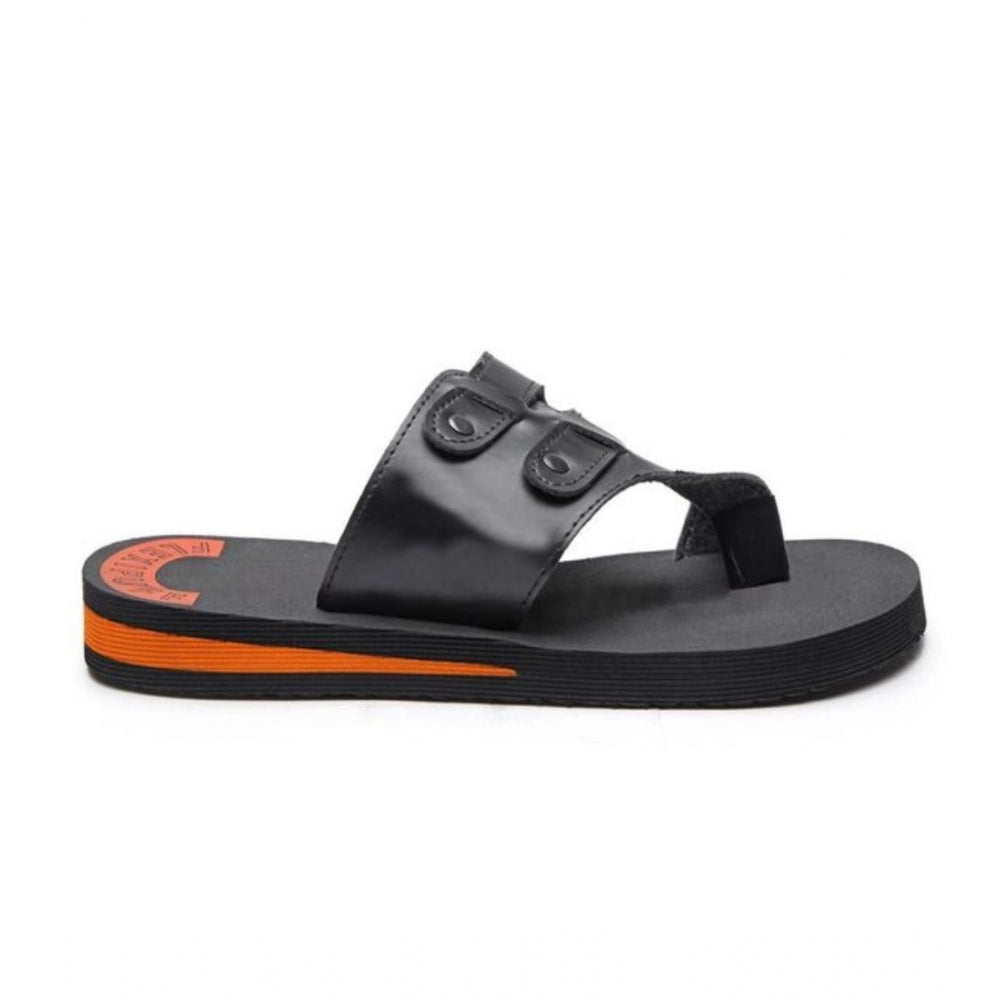 Unisex Rubber Lightweight Slippers For Effortless Style (Black