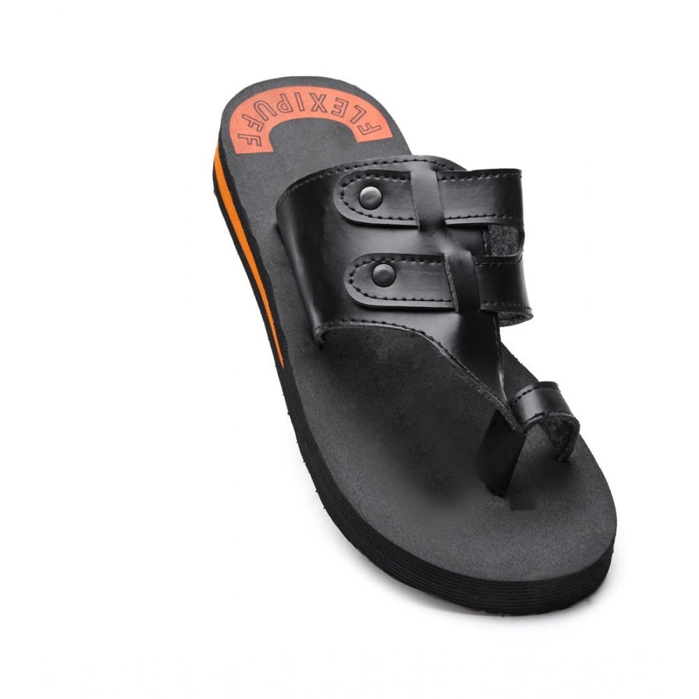 Unisex Rubber Lightweight Slippers For Effortless Style (Black