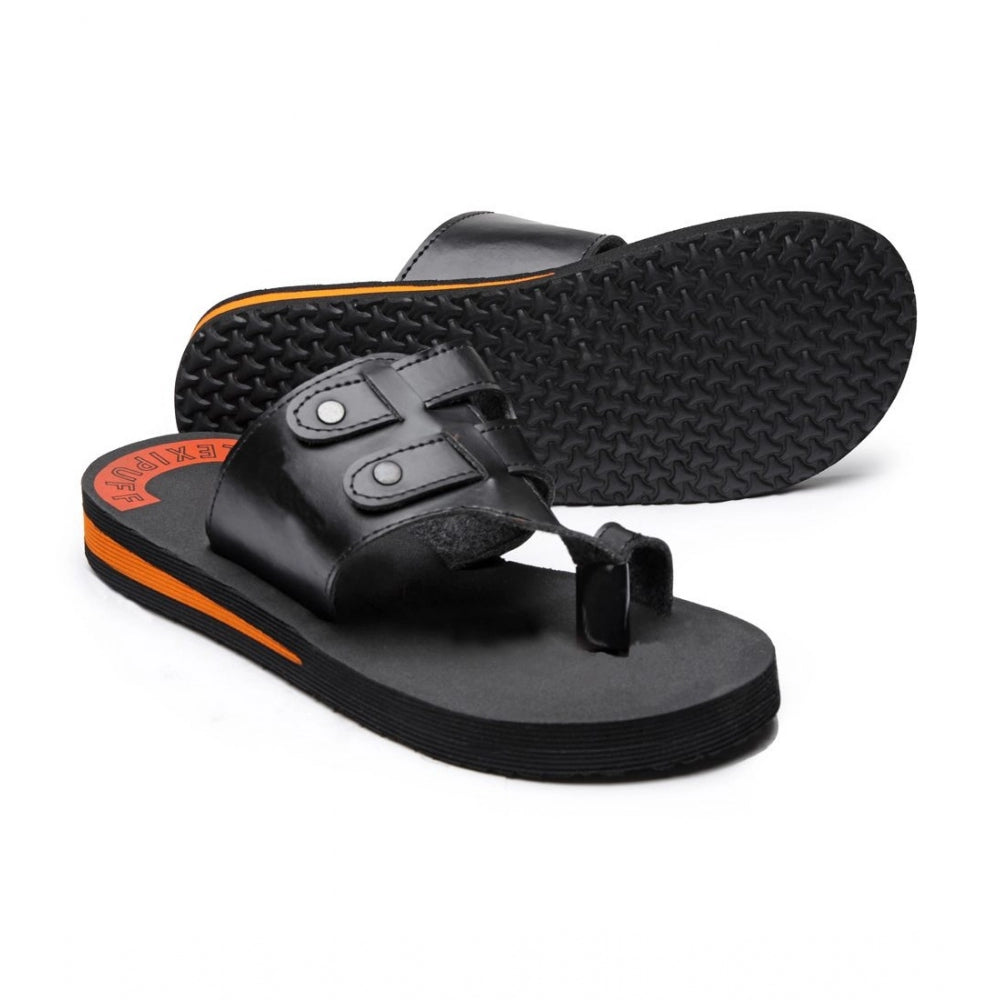 Unisex Rubber Lightweight Slippers For Effortless Style (Black