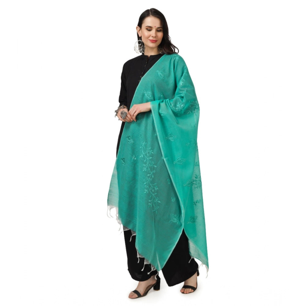 Women'S Cotton Embroidered Dupatta (Turquoise, Length: 2.25 To
