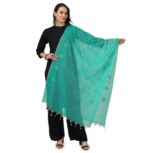 Women'S Cotton Embroidered Dupatta (Turquoise, Length: 2.25 To