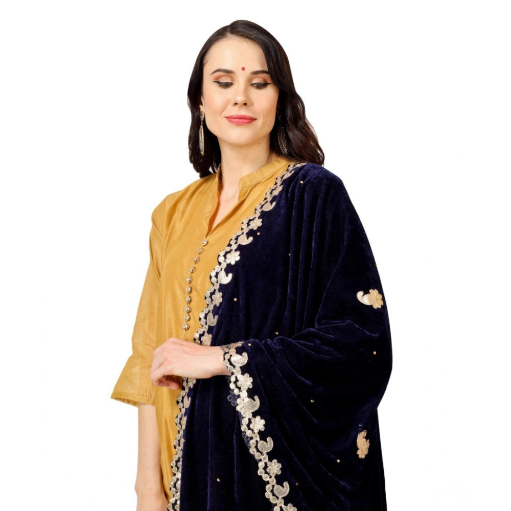 Women'S Velvet Gotta Patti Dupatta (Blue, Length: 2.25 To 2.50